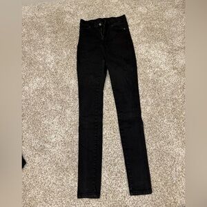 Womens extra high rise black skinny jean